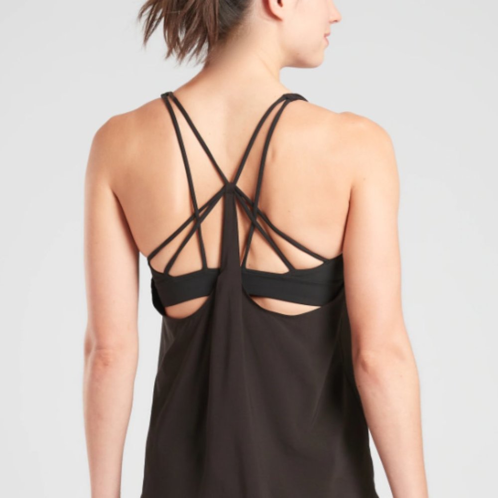 NWOT Athleta Black Solace Support Top (Small)